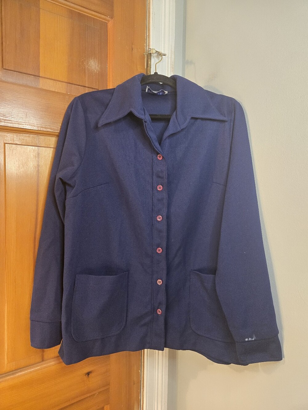 Vintage Cape Cod Navy Button-Up Jacket with Pockets